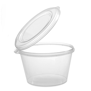 100mLor 4oz Round Sauce Container With Hinged Lid