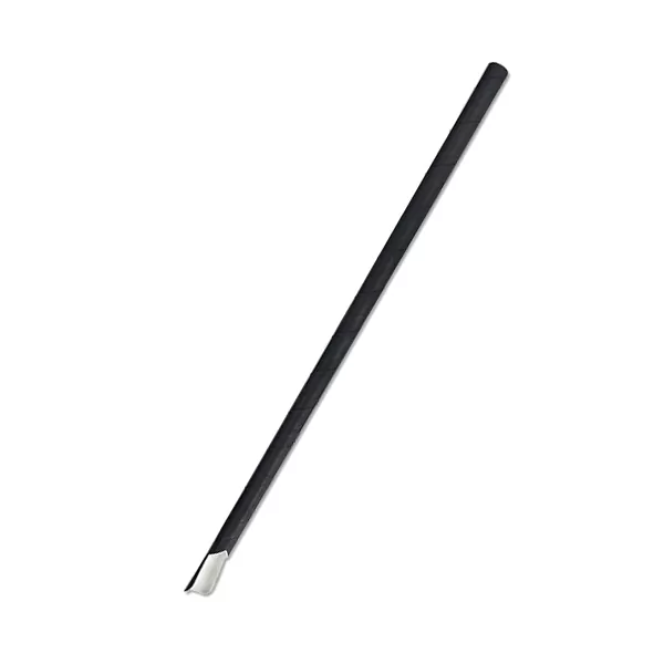 Paper Straw Spoon – All Black 3000pc/Ctn